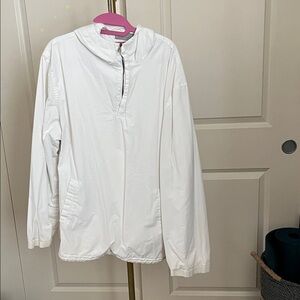 White Hooded Windbreaker Jacket